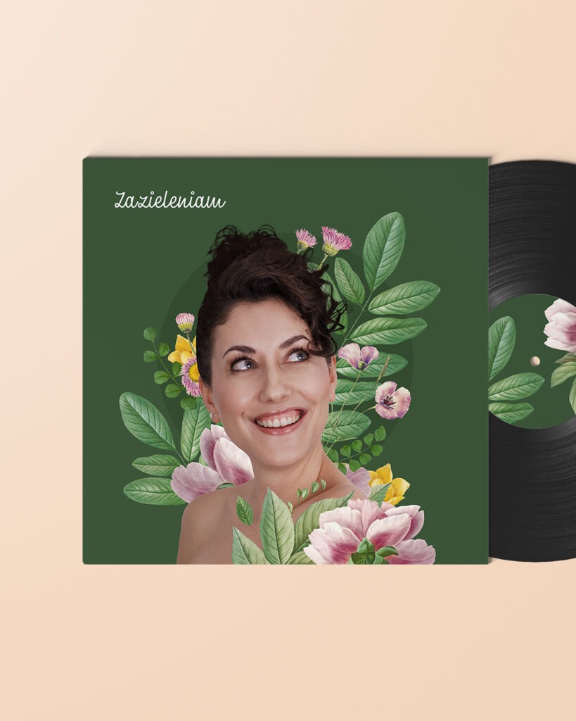 kolażowy projekt graficzny okładki płyty